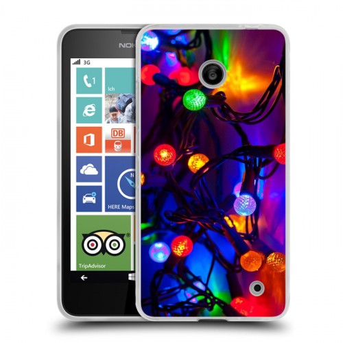 Дизайнерский пластиковый чехол для Nokia Lumia 630/635 новогодний принт