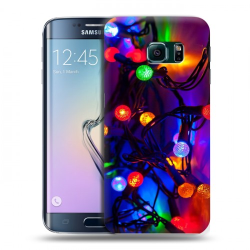 Дизайнерский пластиковый чехол для Samsung Galaxy S6 Edge новогодний принт