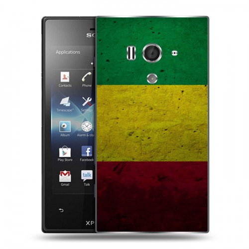 Дизайнерский пластиковый чехол для Sony Xperia acro S флаг Раста