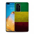 Дизайнерский силиконовый с усиленными углами чехол для Huawei P40 флаг Раста