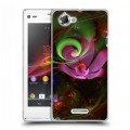 Дизайнерский пластиковый чехол для Sony Xperia L Абстракции Фрактал