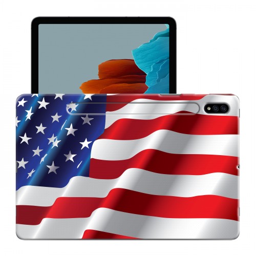 Дизайнерский силиконовый чехол для Samsung Galaxy Tab S7 флаг сша