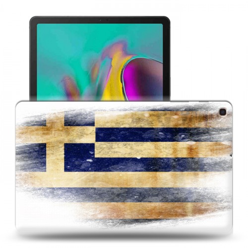 Дизайнерский пластиковый чехол для Samsung Galaxy Tab A 10.1 (2019) флаг греции
