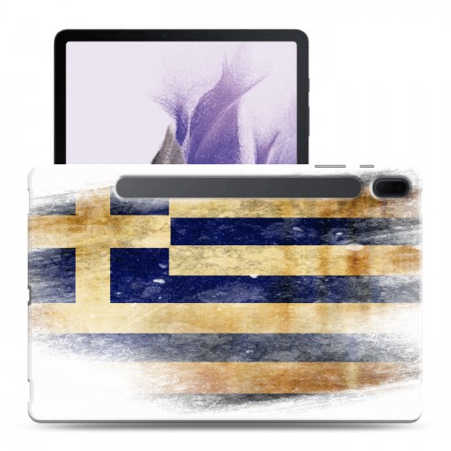 Дизайнерский силиконовый чехол для Samsung Galaxy Tab S7 FE флаг греции