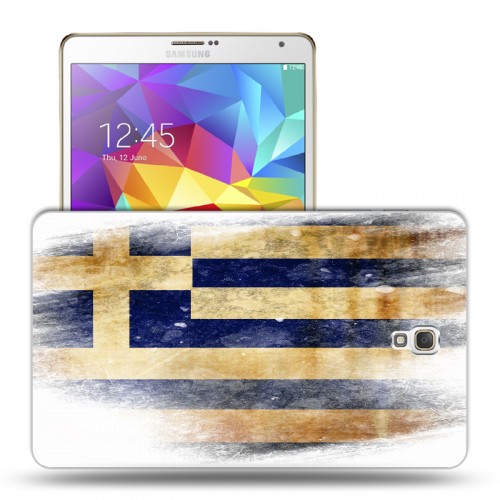 Дизайнерский силиконовый чехол для Samsung Galaxy Tab S 8.4 флаг греции