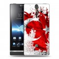 Дизайнерский пластиковый чехол для Sony Xperia S флаг турции