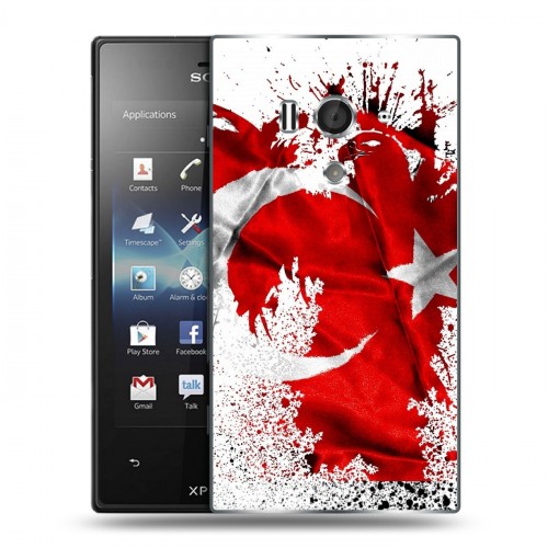 Дизайнерский пластиковый чехол для Sony Xperia acro S флаг турции