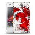 Дизайнерский пластиковый чехол для Sony Xperia E флаг турции