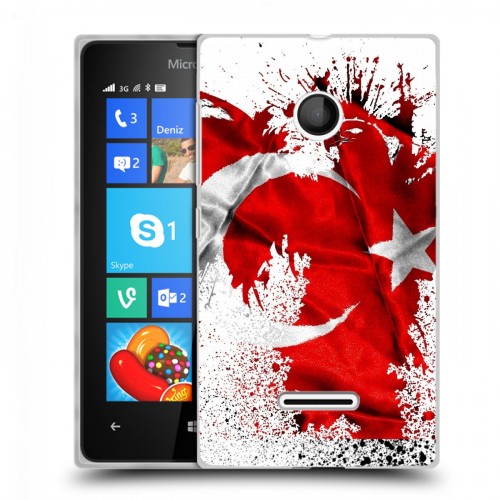 Дизайнерский пластиковый чехол для Microsoft Lumia 435 флаг турции