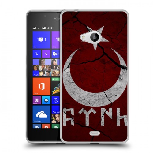 Дизайнерский пластиковый чехол для Microsoft Lumia 540 флаг турции