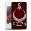 Дизайнерский пластиковый чехол для Sony Xperia E флаг турции