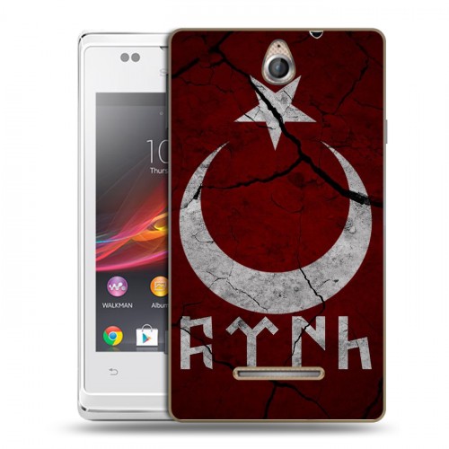 Дизайнерский пластиковый чехол для Sony Xperia E флаг турции