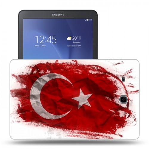 Дизайнерский силиконовый чехол для Samsung Galaxy Tab E 9.6 флаг турции