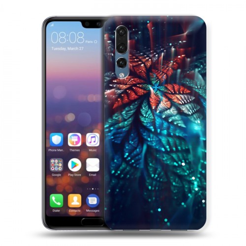 Дизайнерский силиконовый с усиленными углами чехол для Huawei P20 Pro Абстракции Фрактал