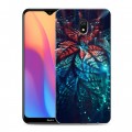 Дизайнерский силиконовый с усиленными углами чехол для Xiaomi RedMi 8A Абстракции Фрактал