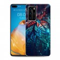 Дизайнерский силиконовый с усиленными углами чехол для Huawei P40 Абстракции Фрактал