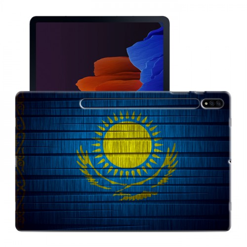 Дизайнерский силиконовый чехол для Samsung Galaxy Tab S7 Plus флаг Казахстана