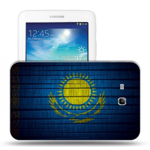 Дизайнерский силиконовый чехол для Samsung Galaxy Tab 3 Lite флаг Казахстана