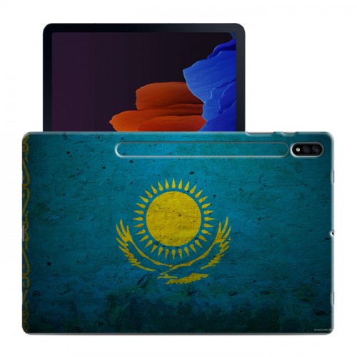 Дизайнерский силиконовый чехол для Samsung Galaxy Tab S7 Plus флаг Казахстана