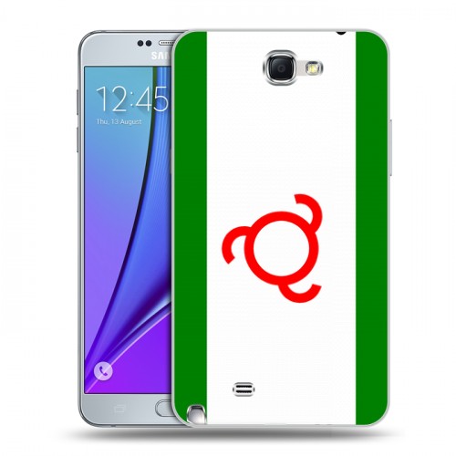 Дизайнерский пластиковый чехол для Samsung Galaxy Note 2 флаг ингушетии