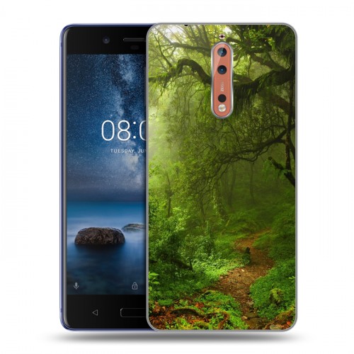 Дизайнерский пластиковый чехол для Nokia 8 лес