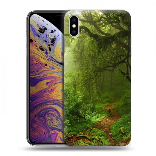 Дизайнерский силиконовый чехол для Iphone Xs Max лес