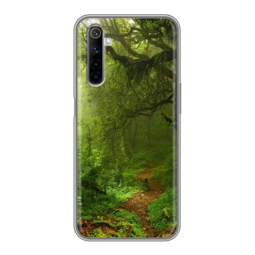 Дизайнерский силиконовый с усиленными углами чехол для Realme 6 лес
