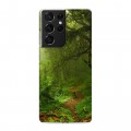 Дизайнерский пластиковый чехол для Samsung Galaxy S21 Ultra лес