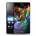 Дизайнерский пластиковый чехол для Sony Xperia TX Абстракции Фрактал