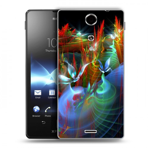 Дизайнерский пластиковый чехол для Sony Xperia TX Абстракции Фрактал