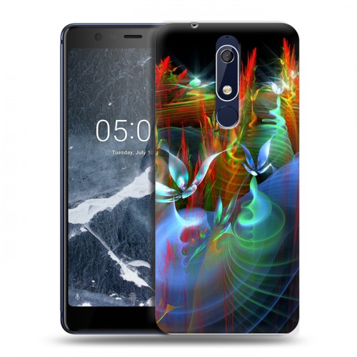 Дизайнерский пластиковый чехол для Nokia 5.1 Абстракции Фрактал