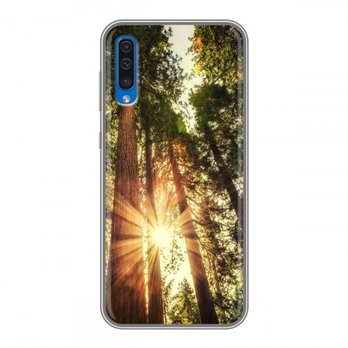 Дизайнерский силиконовый с усиленными углами чехол для Samsung Galaxy A50 лес