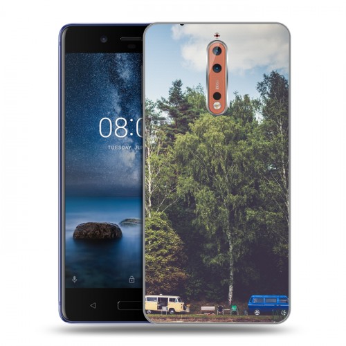 Дизайнерский пластиковый чехол для Nokia 8 лес