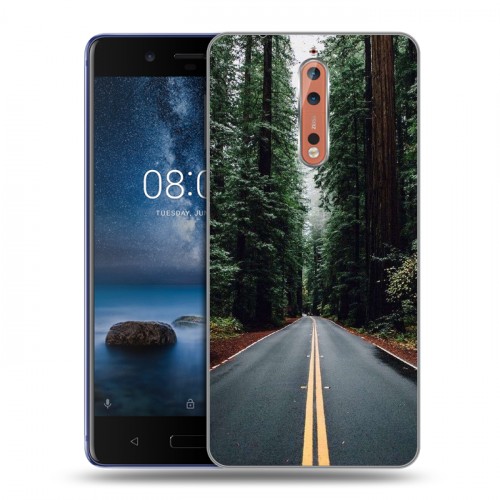 Дизайнерский пластиковый чехол для Nokia 8 лес