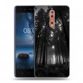 Дизайнерский пластиковый чехол для Nokia 8 лес