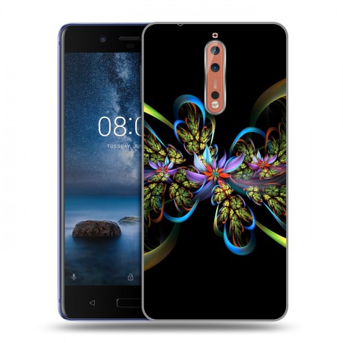 Дизайнерский пластиковый чехол для Nokia 8 Абстракции Фрактал