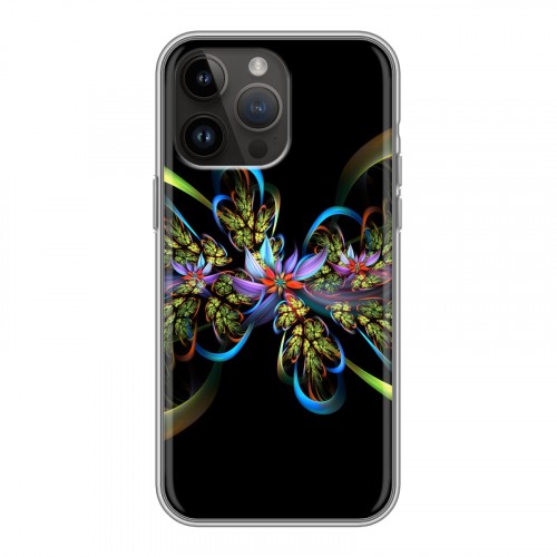 Дизайнерский силиконовый с усиленными углами чехол для Iphone 14 Pro Max Абстракции Фрактал