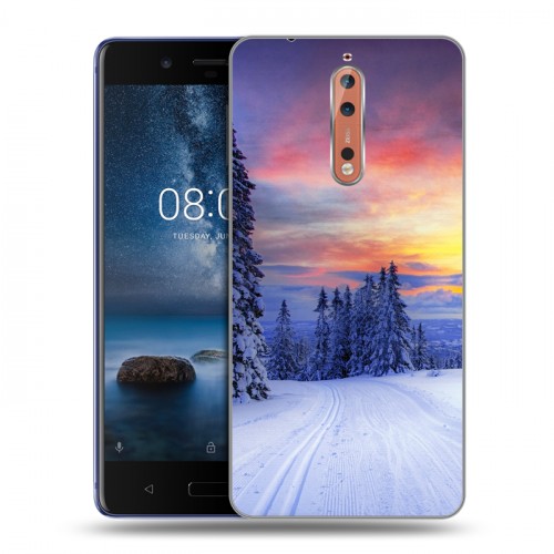 Дизайнерский пластиковый чехол для Nokia 8 лес