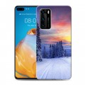 Дизайнерский пластиковый чехол для Huawei P40 лес