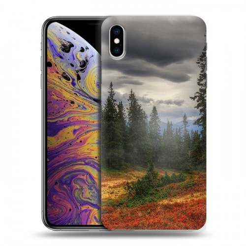 Дизайнерский силиконовый чехол для Iphone Xs Max лес