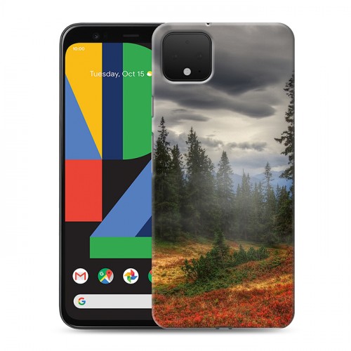 Дизайнерский пластиковый чехол для Google Pixel 4 лес