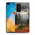 Дизайнерский пластиковый чехол для Huawei P40 лес