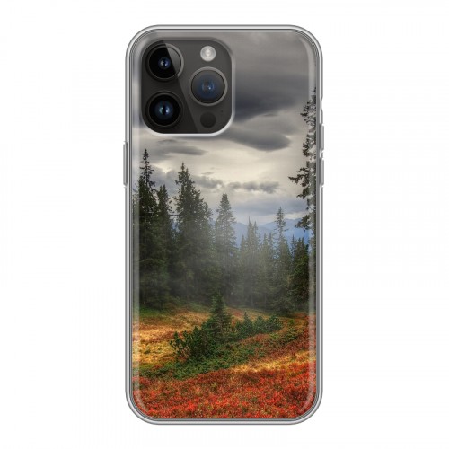 Дизайнерский силиконовый чехол для Iphone 14 Pro Max лес