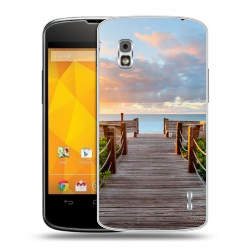 Дизайнерский пластиковый чехол для LG Google Nexus 4 пляж