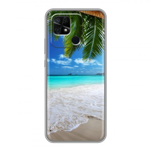 Дизайнерский силиконовый с усиленными углами чехол для Xiaomi Redmi 10C пляж