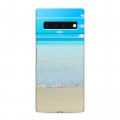 Дизайнерский силиконовый с усиленными углами чехол для Google Pixel 6 Pro пляж