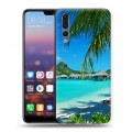 Дизайнерский силиконовый с усиленными углами чехол для Huawei P20 Pro пляж