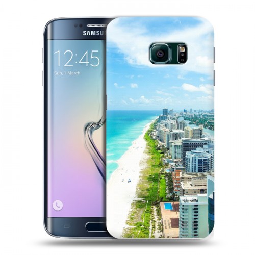 Дизайнерский пластиковый чехол для Samsung Galaxy S6 Edge пляж