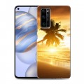 Дизайнерский силиконовый с усиленными углами чехол для Huawei Honor 30 пляж