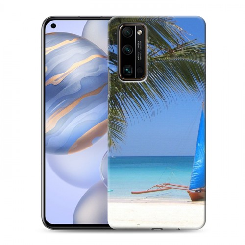 Дизайнерский силиконовый с усиленными углами чехол для Huawei Honor 30 пляж